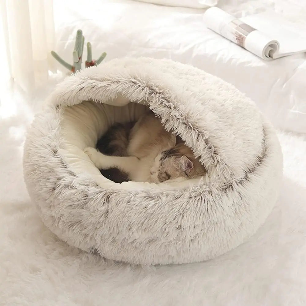 Soft Plush Round Cat/Small Dogs Bed