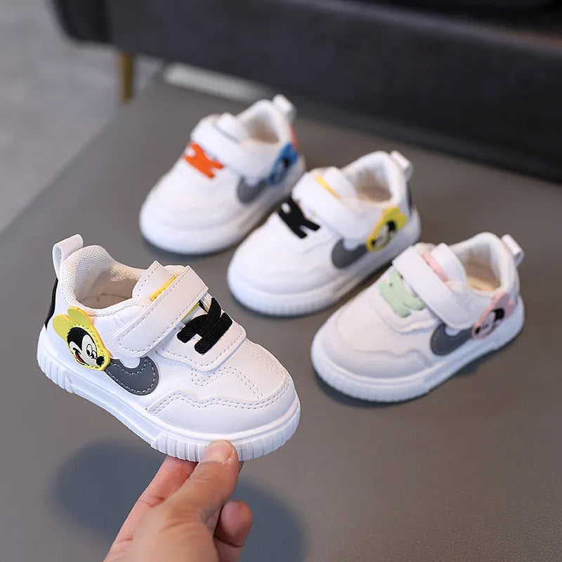 White Casual Shoes For Baby Boy Girl Sneaker Mickey Mouse