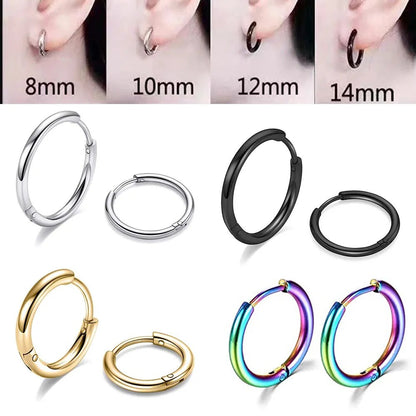 New Simple Stainless Steel Small Hoop Earrings