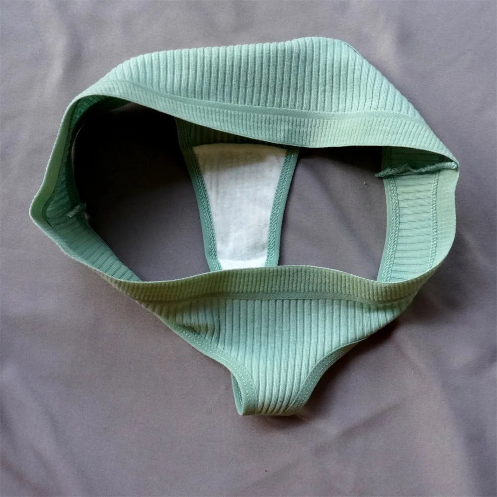 3 Pcs Seamless Ladies Ribbed Cotton Thong