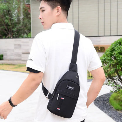 Men Simple Nylon Shoulder Crossbody Bag