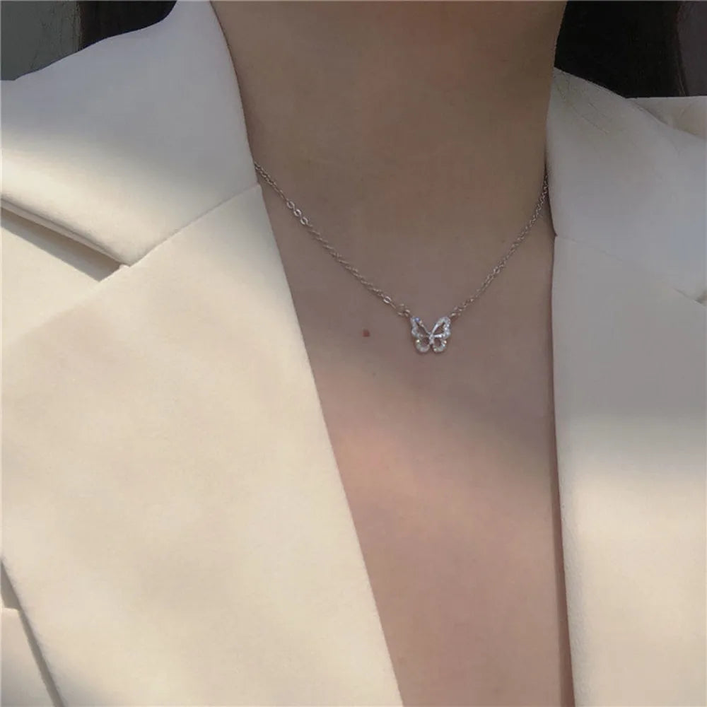 SUMENG Simple Double Layer Star Moon Necklace