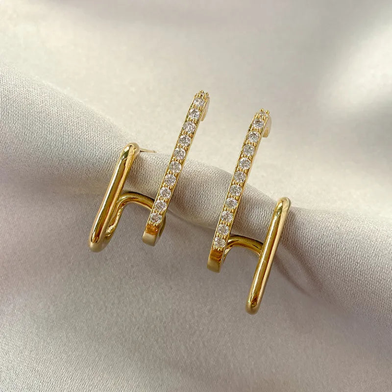 Crystal Luxury Korean Unusual Claw Stud Earrings