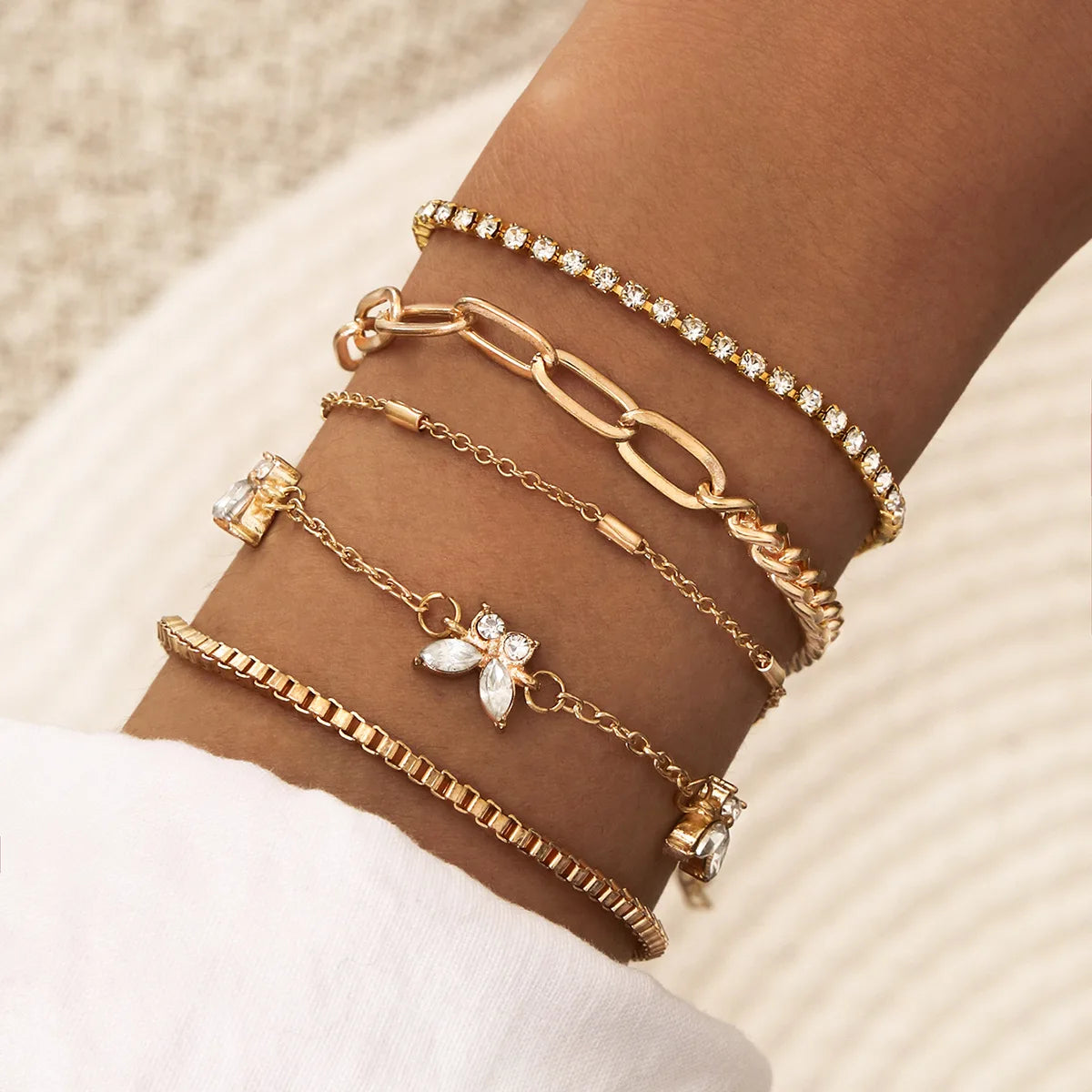 Trendy Geometric Link Chain Bracelet