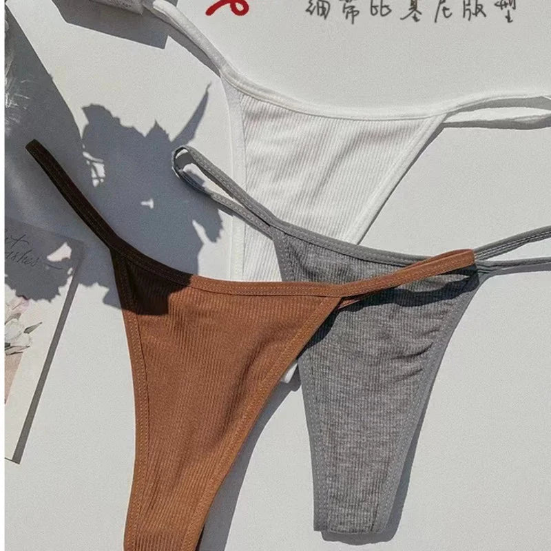 SP&CITY Simple Striped Thin Thongs Fashion Sports Women's Underwear