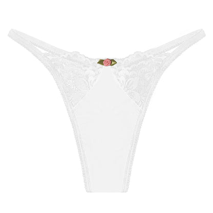 Sexy Lace Cotton Panties Low Rise Floral Perspective Thong Lingerie