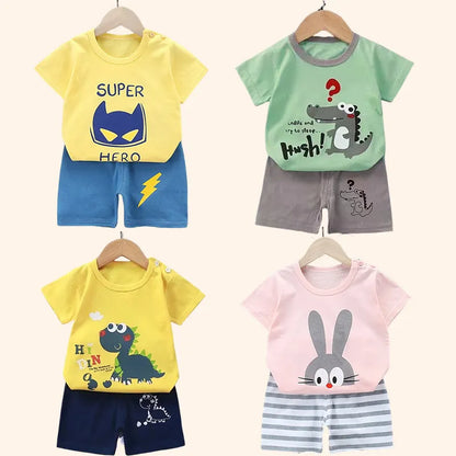 2PCS Shorts Summer Cotton Short sleeve Baby Toddler Suit