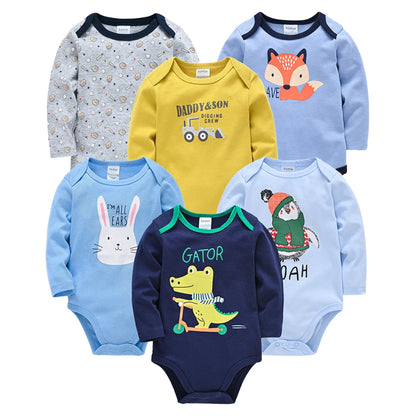 Kavkas Baby Boys Girls Bodysuit 6 PCS 3 PCS Long Sleeve