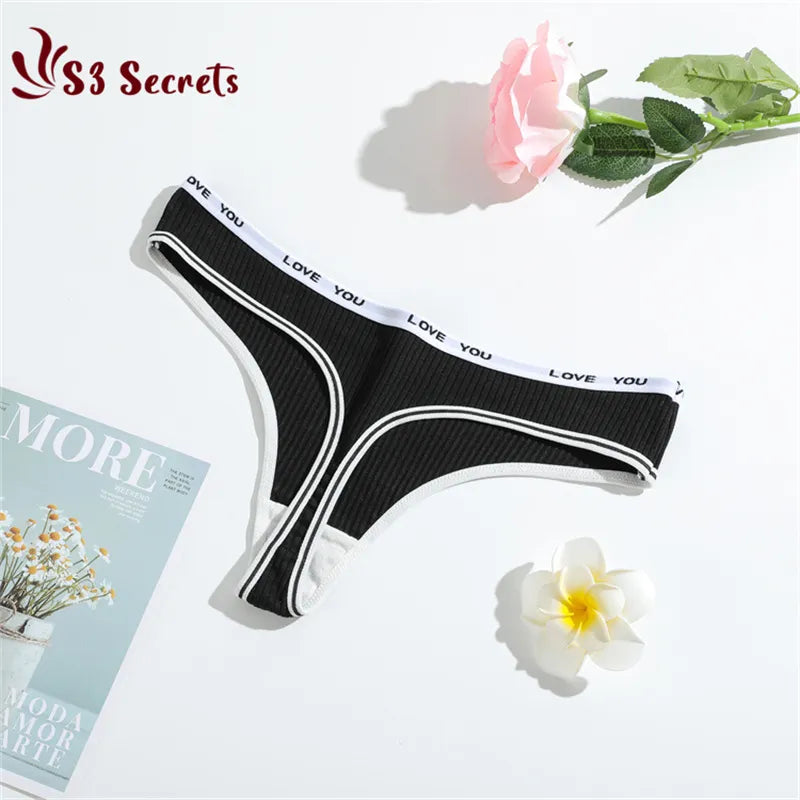 3PCS/Set Thong G-string Sexy Low-Rise Cotton Pantie