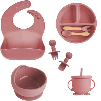 Children's Dishes Set Baby Silicone 6/8-piece Tableware Set