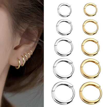 New Simple Stainless Steel Small Hoop Earrings