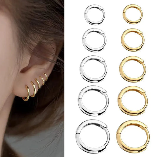 New Simple Stainless Steel Small Hoop Earrings