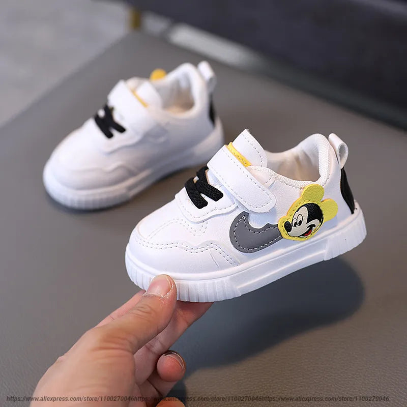 White Casual Shoes For Baby Boy Girl Sneaker Mickey Mouse