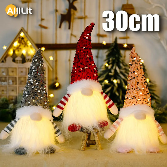 30cm Christmas Doll Elf Gnome with Led Light