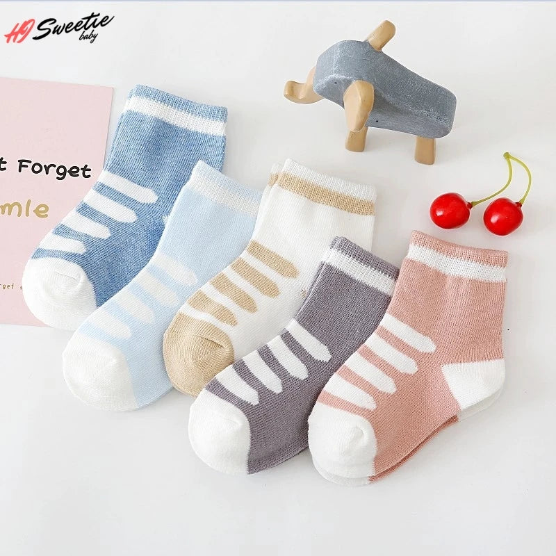 5Pairs Baby Socks Newborn Baby Boy Girls Socks