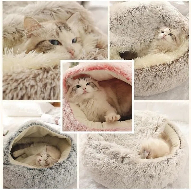 Soft Plush Round Cat/Small Dogs Bed