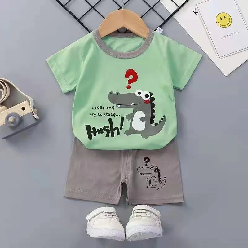 2PCS Shorts Summer Cotton Short sleeve Baby Toddler Suit