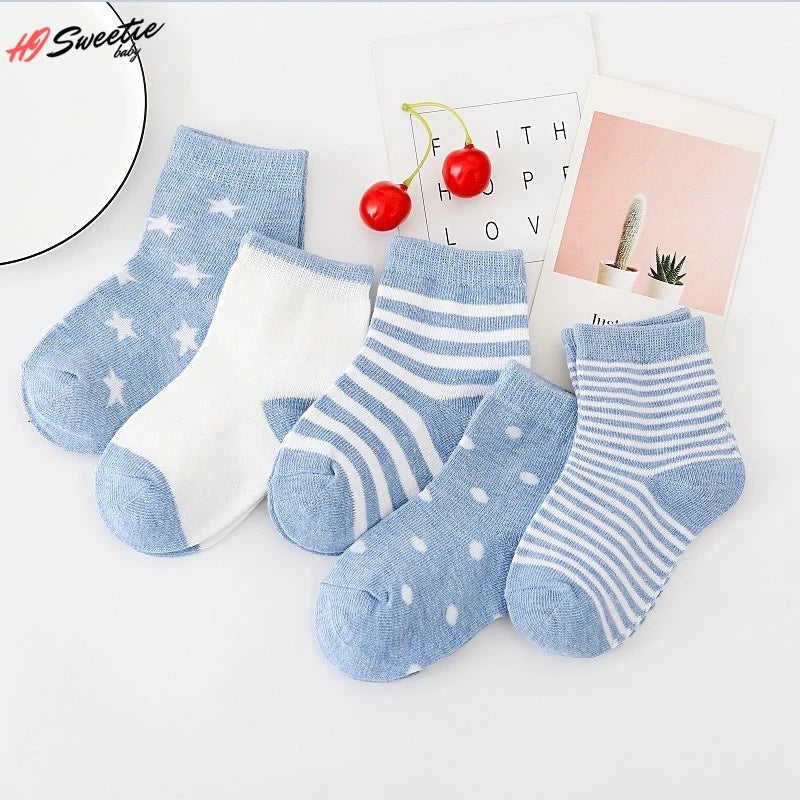 5Pairs Baby Socks Newborn Baby Boy Girls Socks