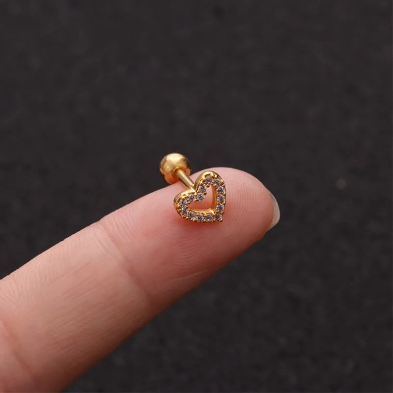 Fashion 316 Stainless Steel Mini Zircon Cartilage Piercing Stud Earring