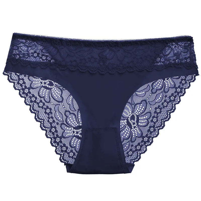 TrowBridge 3PCS/Set Panties Lace Silk Satin Underwear