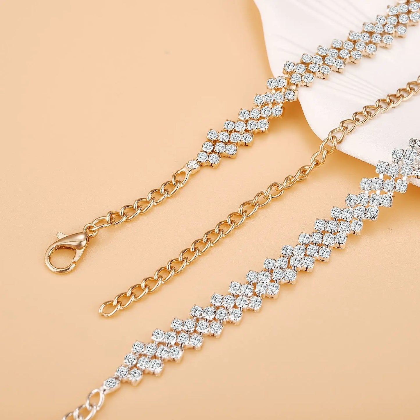 Shining Cubic Zirconia Chain Anklet