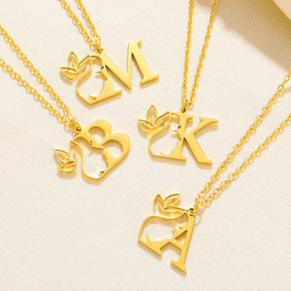 Beauty Flower Initial Necklace