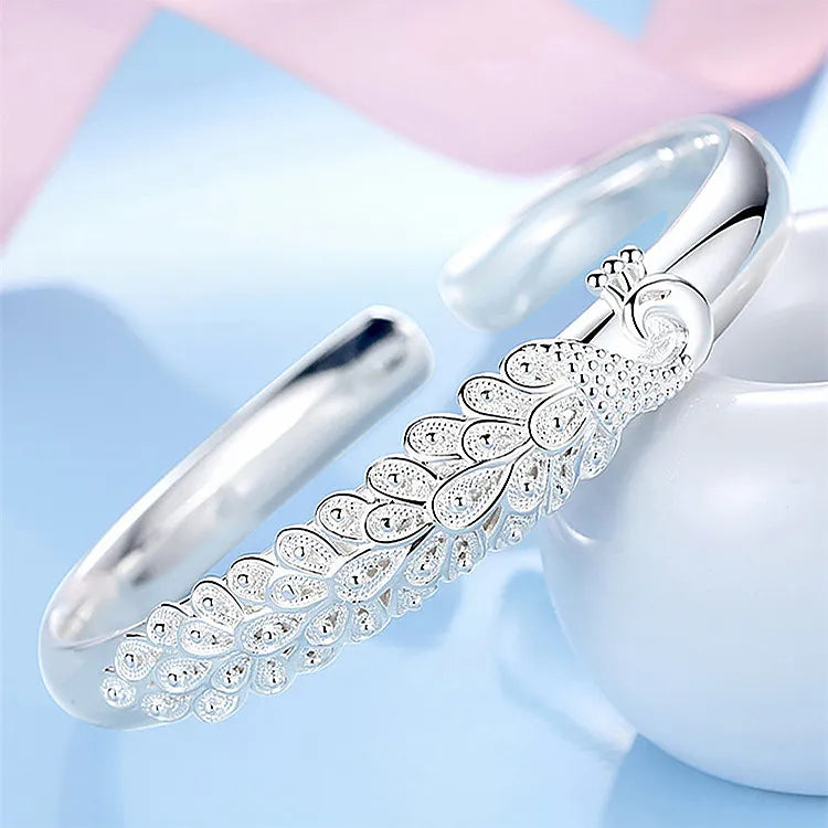 New 925 sterling silver elegant Peacock bracelet