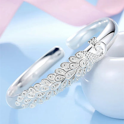 New 925 sterling silver elegant Peacock bracelet