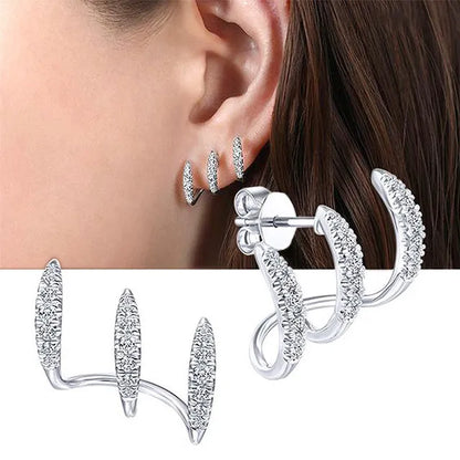 Sparkling Zircon Ear Cuff Clip Earrings