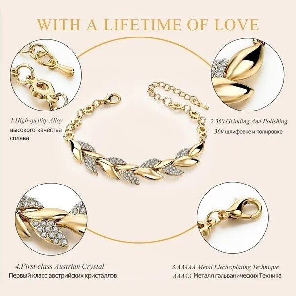 Luxury Love Braided Leaf Bracelet