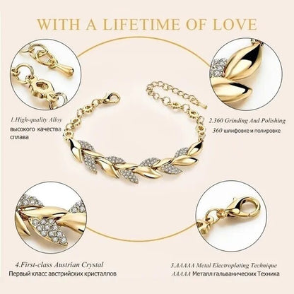 Luxury Love Braided Leaf Bracelet