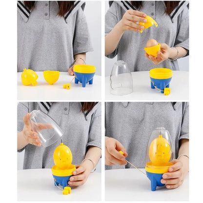 Egg Yolk Shaker Egg Scrambler Gadget Manual Mixing Golden Whisk Eggs Spin Maker Puller Kitchen Tools Cooking Baking Accessories