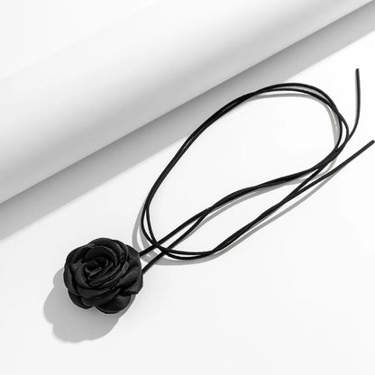 Romantic Gothic Big Rose Flower Clavicle Chain Necklace