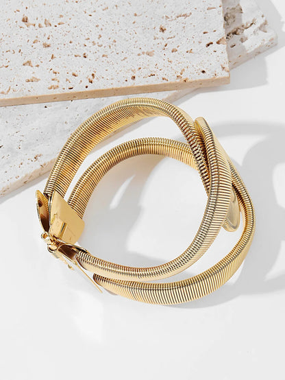 Elegent Alloy Wide Spring Cuff Bracelet