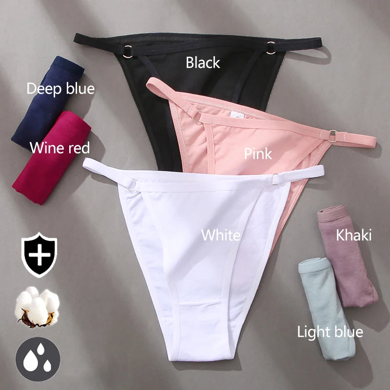 FINETOO 3Pcs/set Cotton Panties Low Waist Bikini Briefs