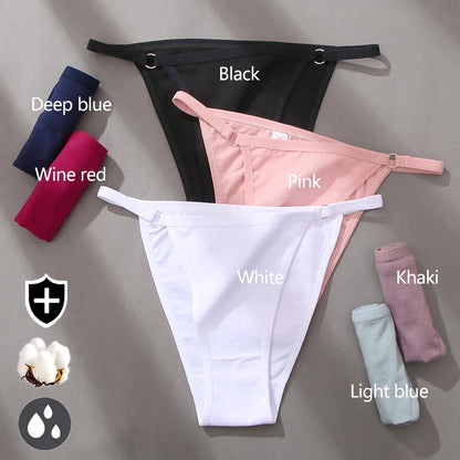 FINETOO 3Pcs/set Cotton Panties Low Waist Bikini Briefs