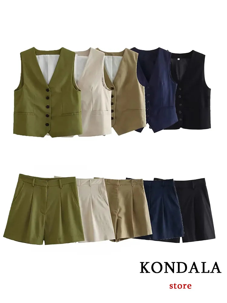 KONDALA Casual Linen Women Suits