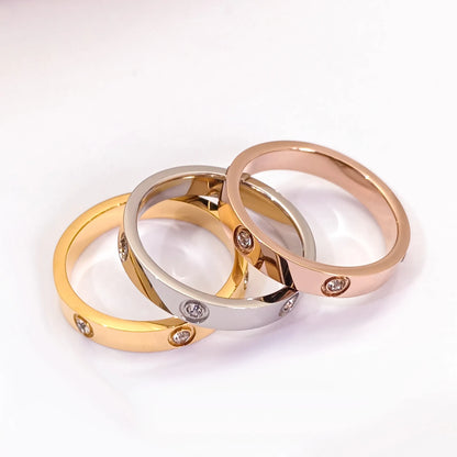 2023 Trendy Stainless Steel Rose Gold Color Love Ring