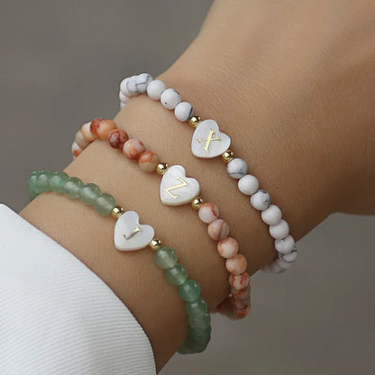 New Classic Heart Shape A-Z Initial Letter Women Bracelet