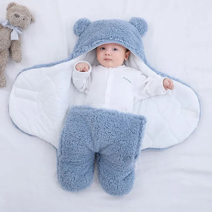 Blankets Plush Swaddle Wrap Ultra-Soft Fluffy Fleece Sleeping Bag